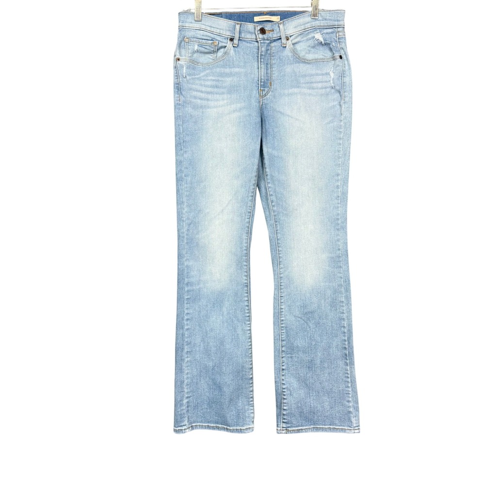 Levis Jeans Womens 10 Blue Light Wash Classic Bootcut Distressed Stretch 32x31